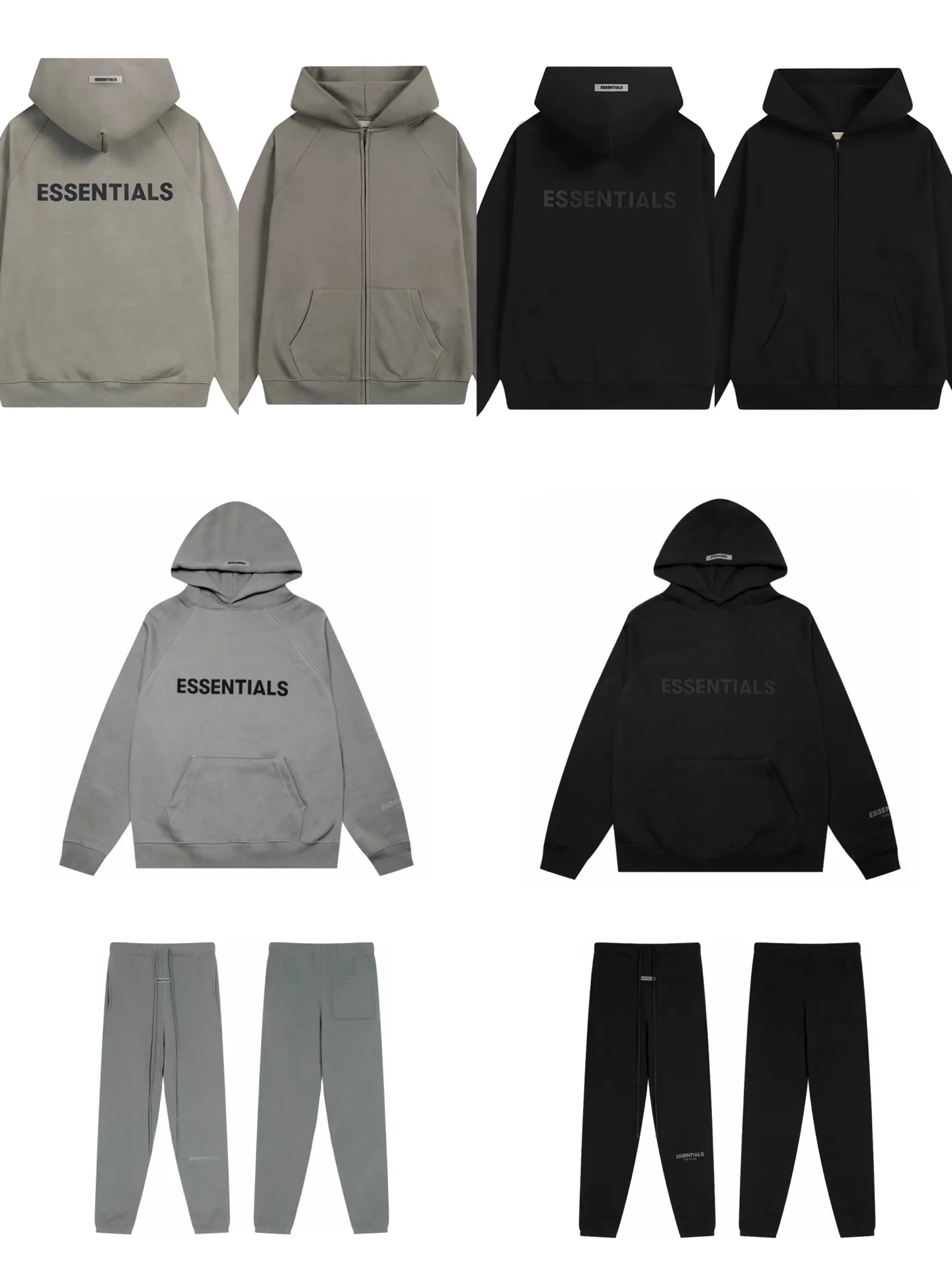 🎀Hot Sale 🎀118 FEAR OF GOD ESSENTIALS FOG LOGO 1:1 YUAN ZP 32 LOGO ZP TPU (ZP ) LOGO 3M ‼️ Size：S-XL ： Gray